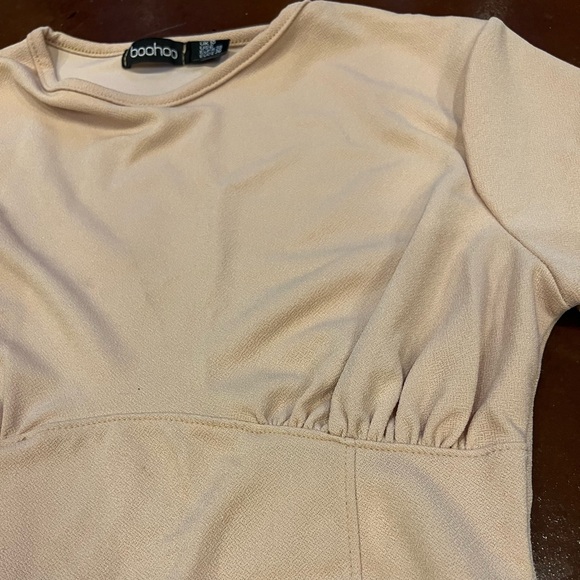 Cream Boohoo cap sleeve thong bodysuit - Picture 5 of 5